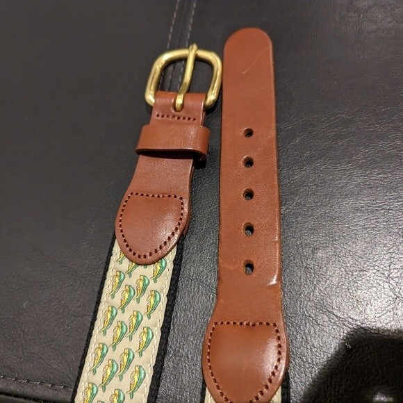Brown Leather Fish Pattern Belt - Picture 6 of 10